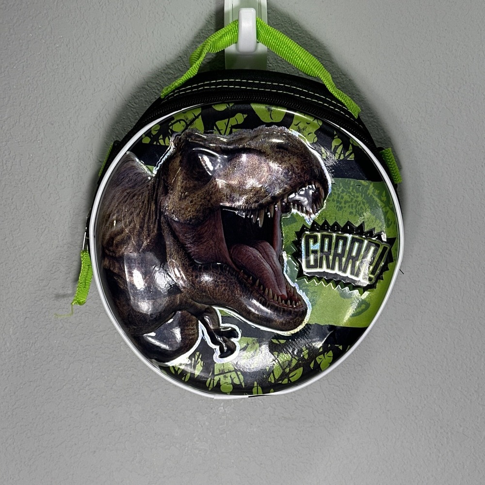 Jurassic World Kids Lunch Box Bag Insulated Never Used Green Soft Sided